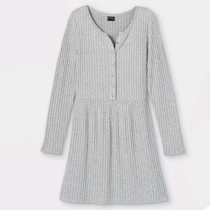 NWT Art Class Girl's Cozy Henley Dress, Color Gray, SIze XXL